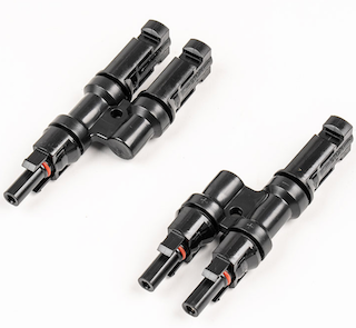 2 to 1 Solar Panel T Branch Connector Parallel Adapter